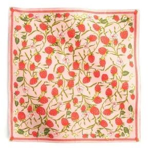 Vera Bradley Strawberry Vines Pink and Green Silk Scarf